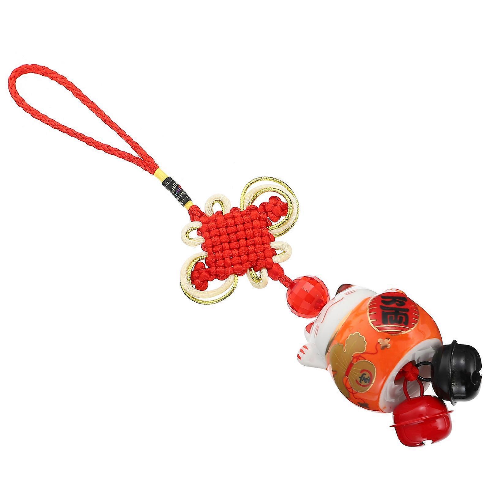 Ceramic Cat Car Decor Pendant for Car Use 1Pcs