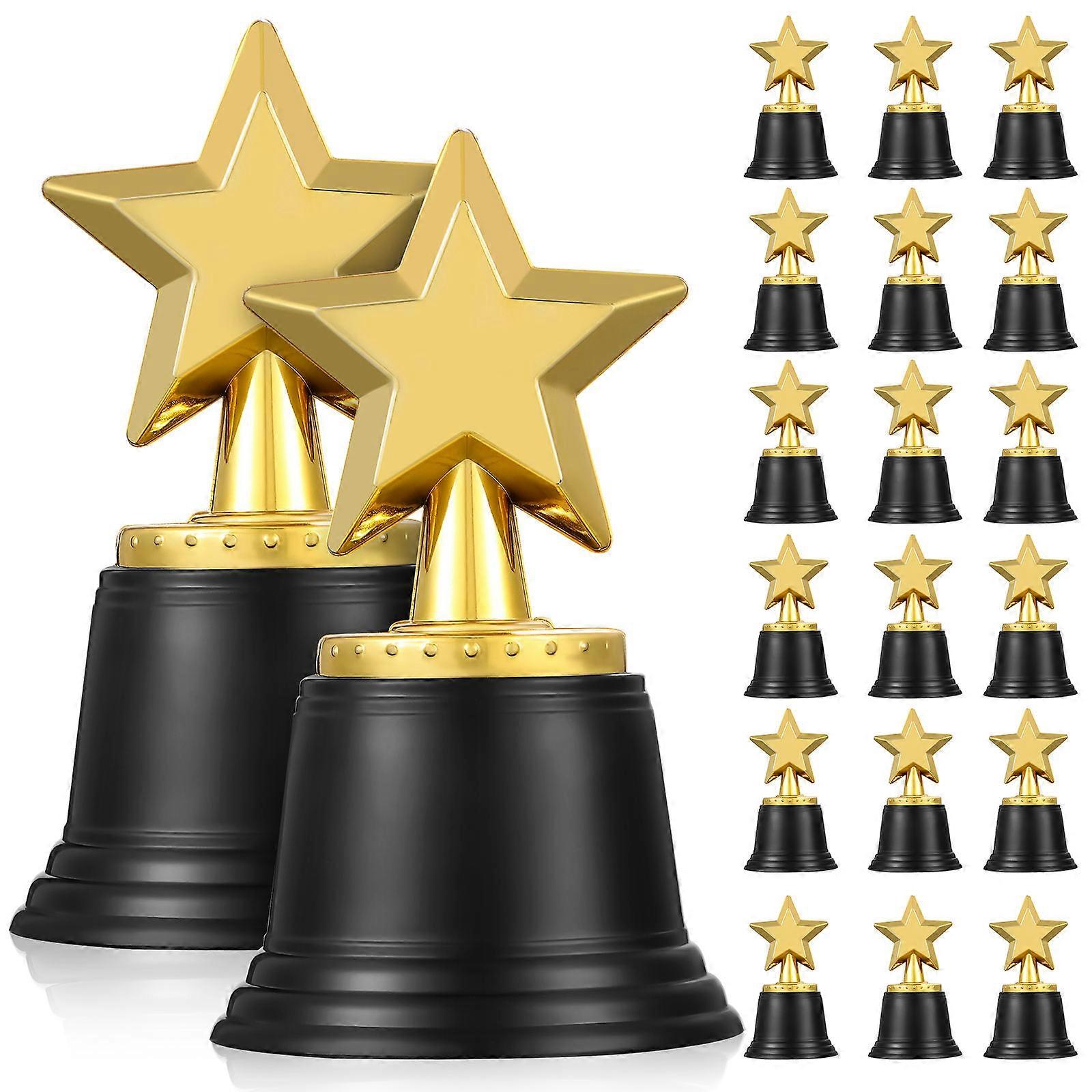 Plastic Five-Point Star Trophy Model for Party Award 20Pcs Set