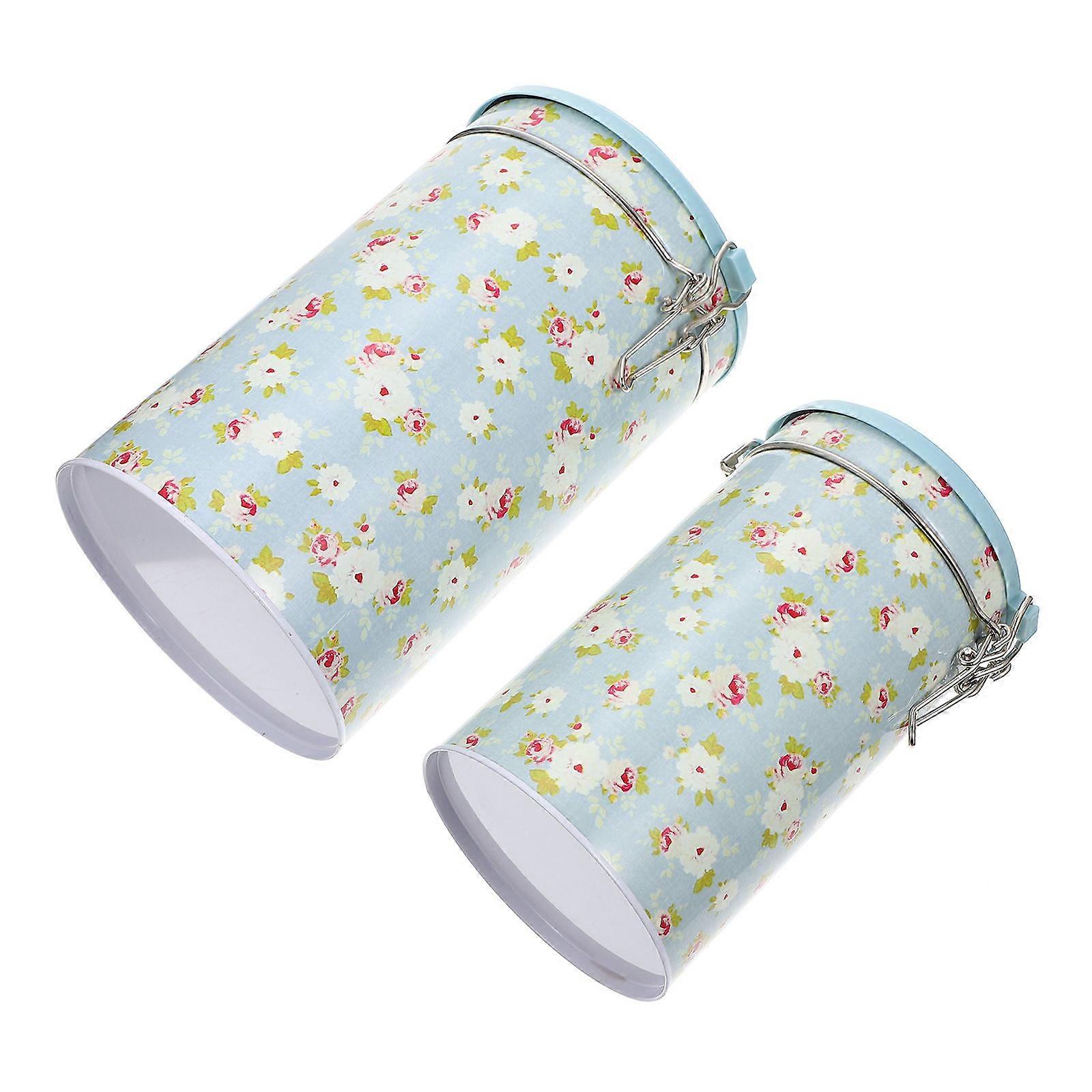 Pink Tinplate Storage Box for Snack Storage 2Pcs Sealed Containers