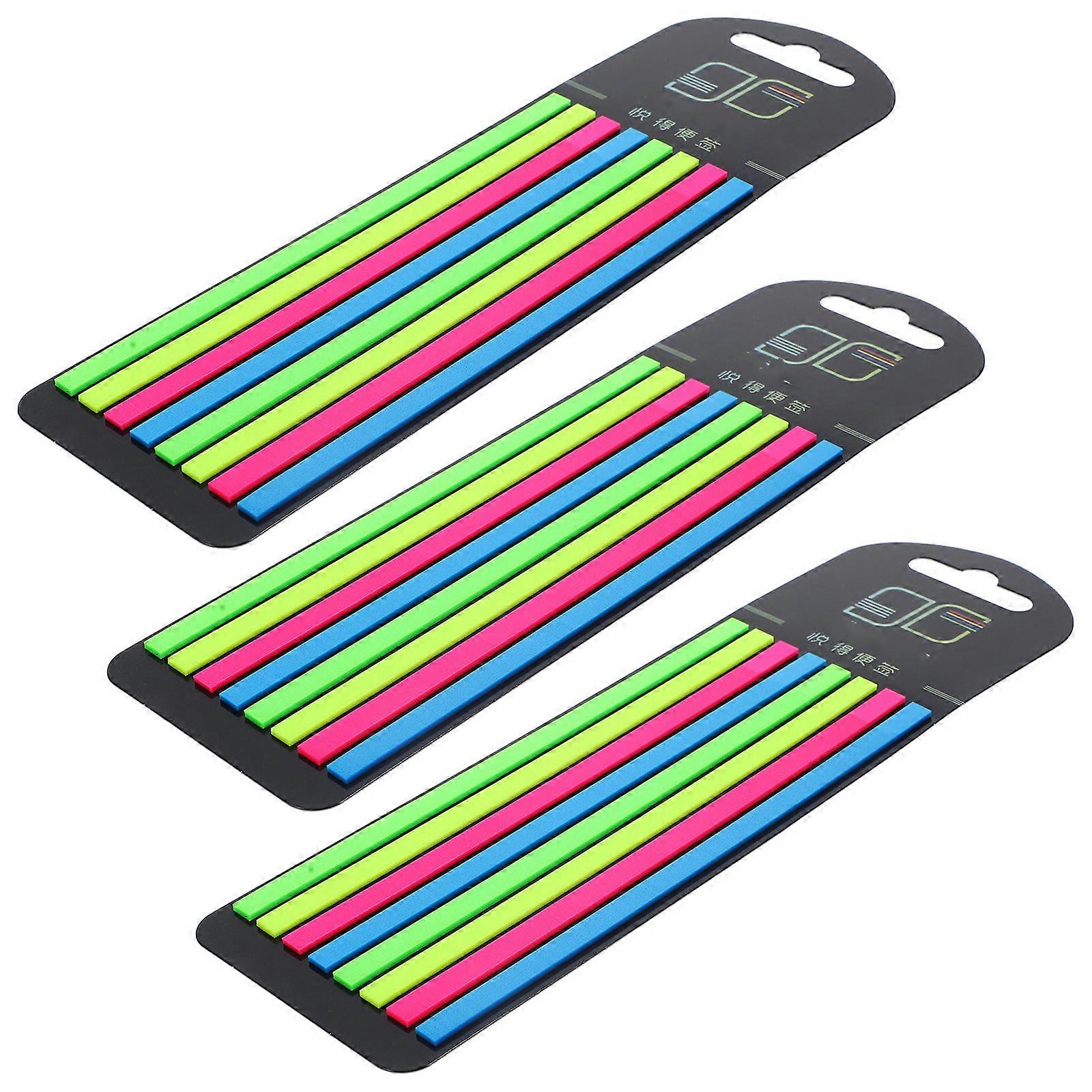 3 Boxes of Colored Notepad Fluorescence Page Markers Professional Highlight Strips