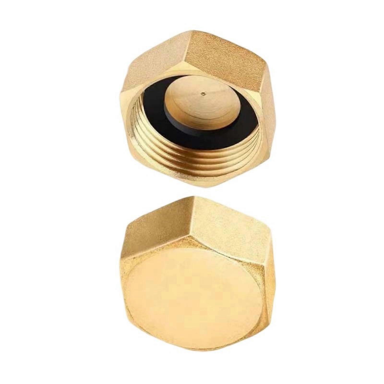 1/2 Inch Copper Pipe Cap with LeakProof Threaded Seal, CorrosionResistant Plumbing Fitting, 2 Pack