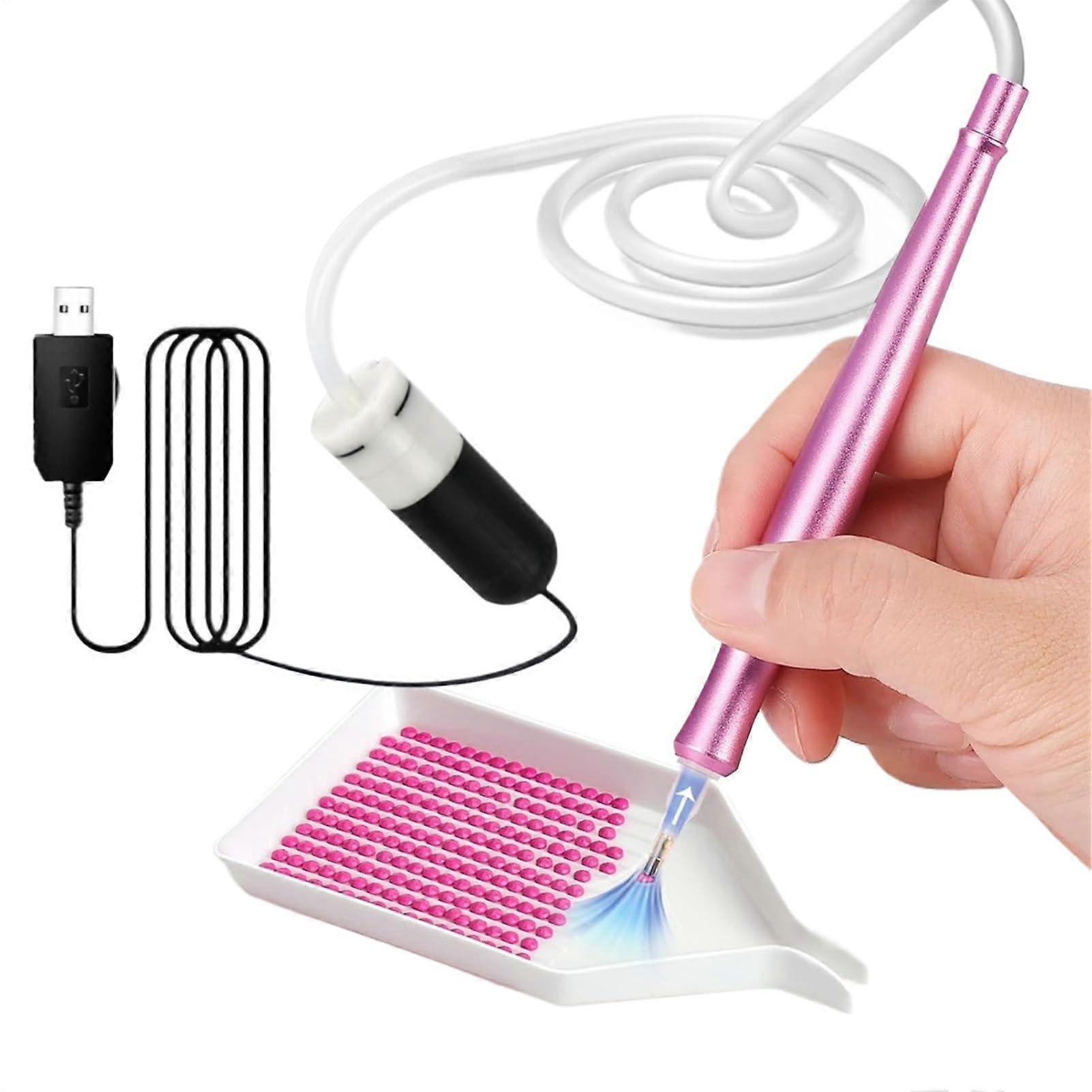 Rhinestone Applicator with Vacuum Adsorption Technology, USB Electric Pen for Precise Crystal Placement