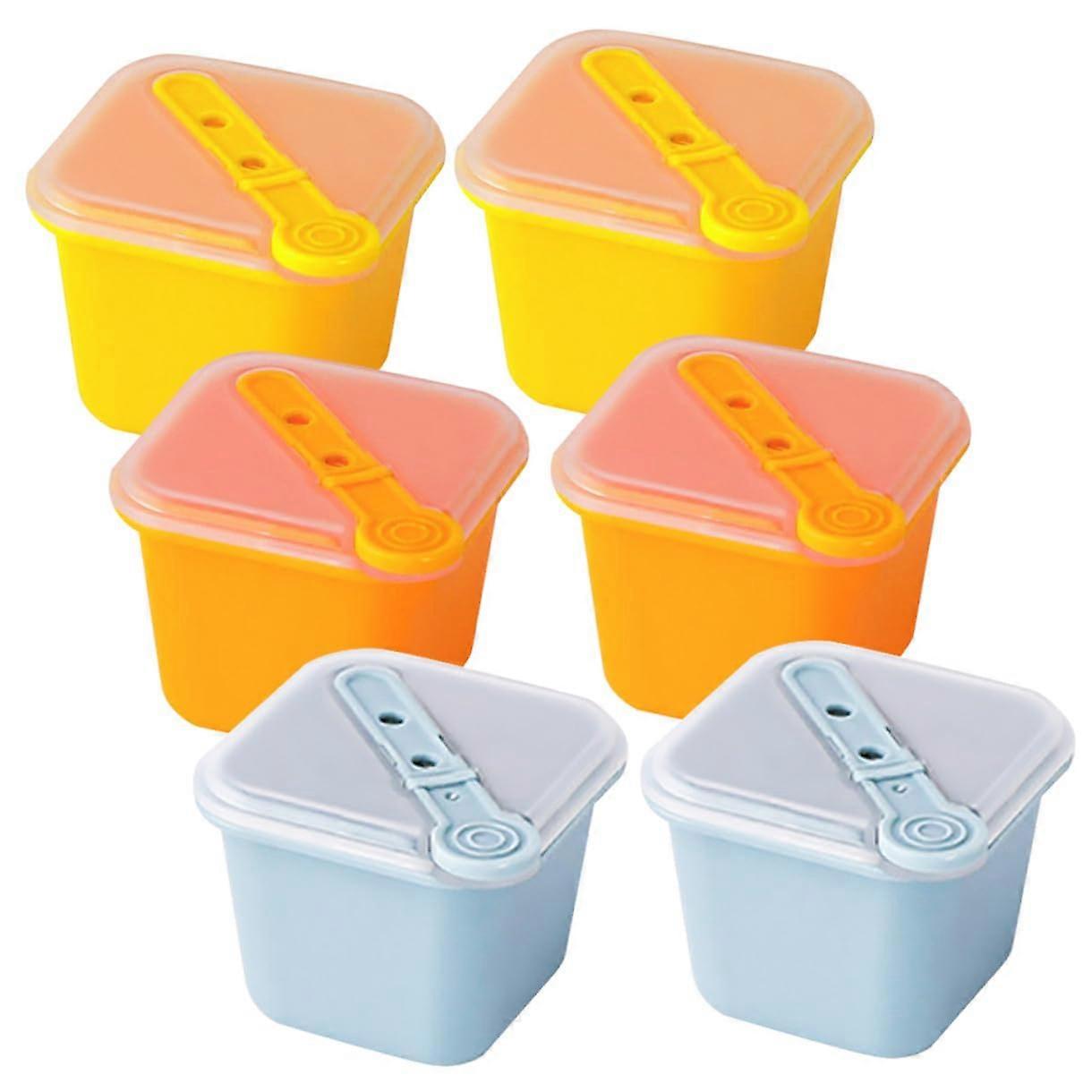 6Pcs Silicone Ice Cube Tray with Lid Stackable EasyRelease Flexible Molds for Freezer Cocktails MultiColor