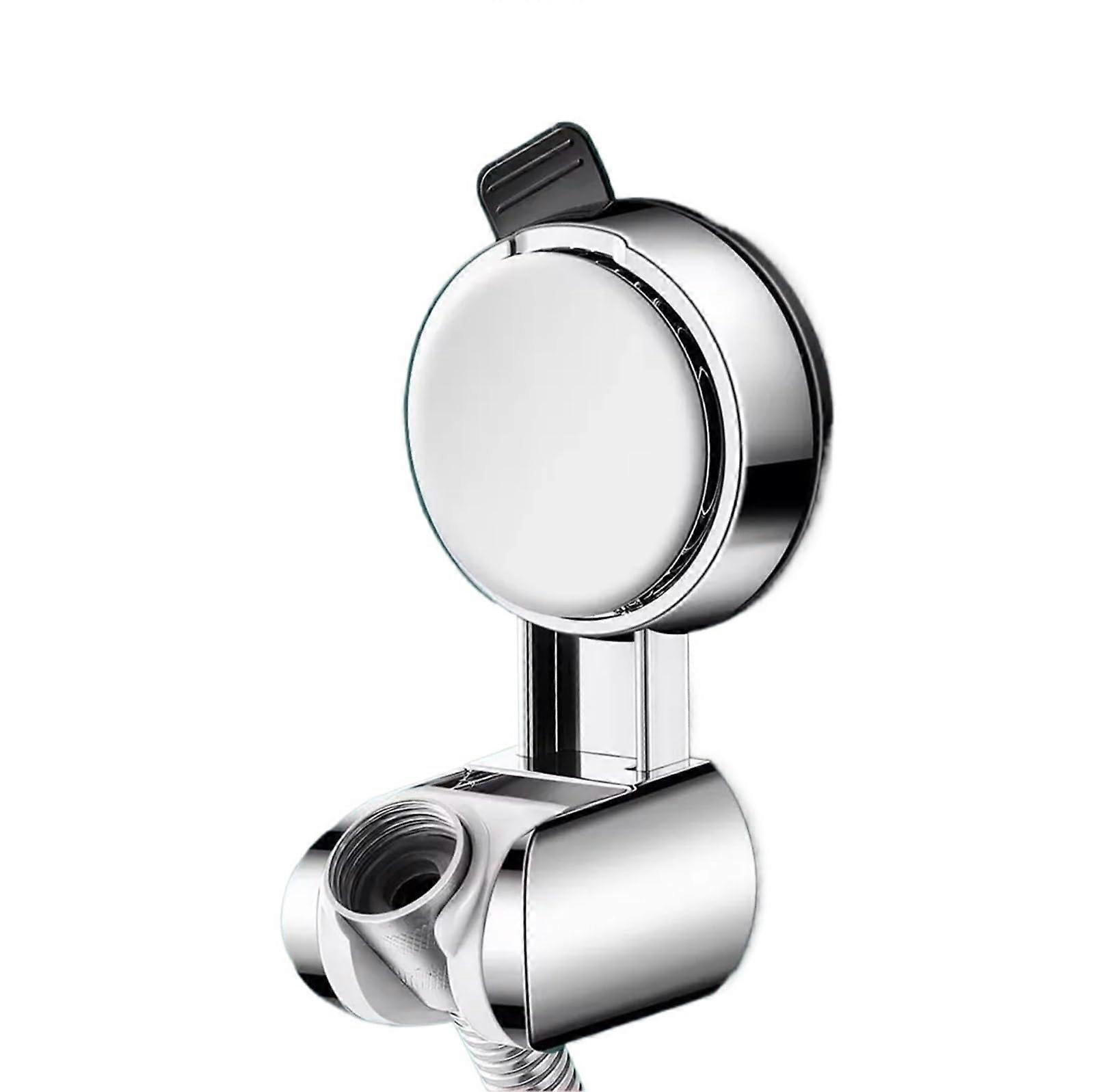 Adjustable Wall Mounted Shower Head Holder with Secure Suction Cup for Bathroom, White