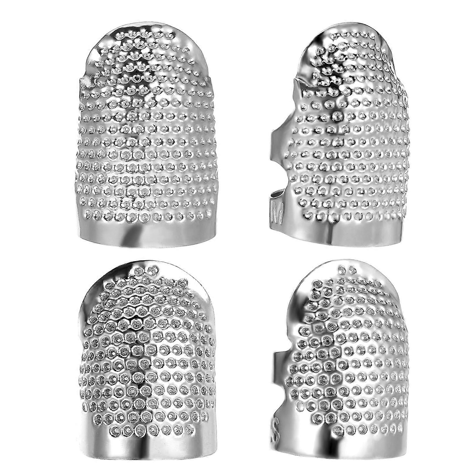 4Pcs Metal Sewing Thimbles Copper Finger Protector for Quilting Hand Embroidery Needlework