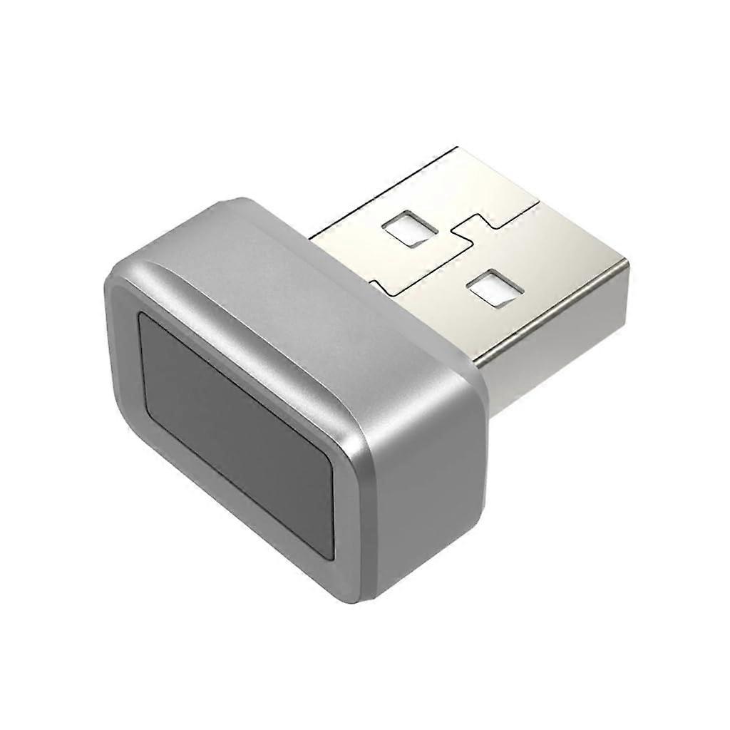 USB Fingerprint Scanner with 360° Detection, Fast 0.05s Authentication, Silver, Stores 10 Prints