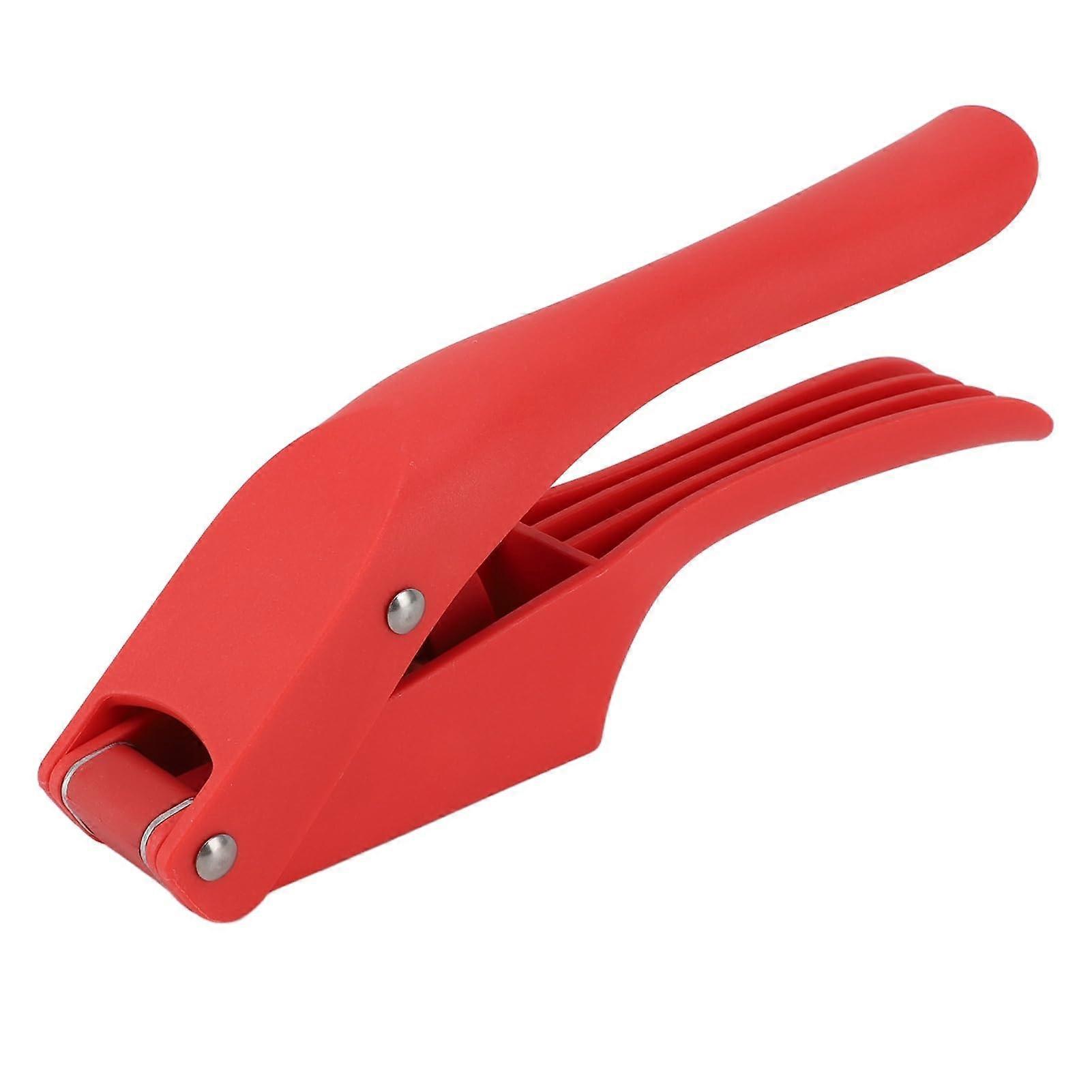 2 in 1 Garlic Press and Mincer with Easy Press Handle, Multifunctional Kitchen Tool, Red