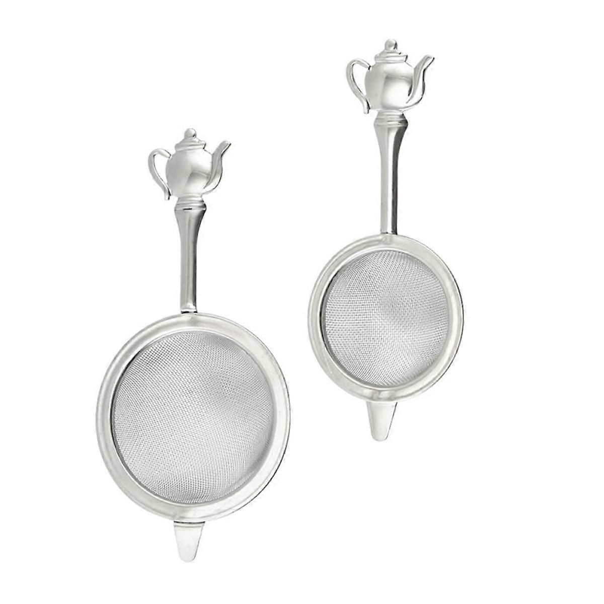 2pcs Stainless Steel Tea Strainer with Handle, Fine Mesh Loose Leaf Tea Infuser, Rust Resistant