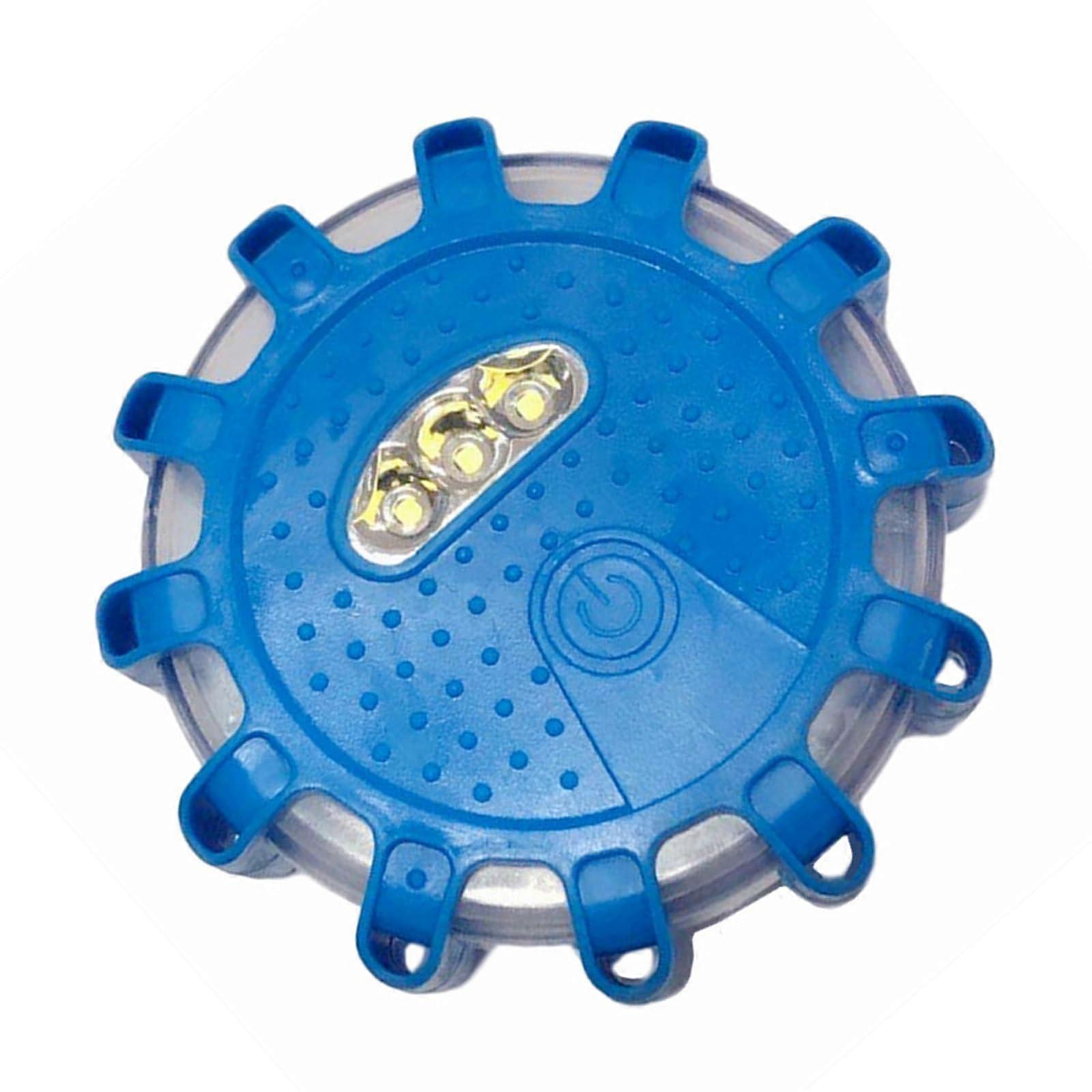 2 Pieces LED Emergency Warning Lights with Magnetic Base, Waterproof, 9 Flash Modes, Blue