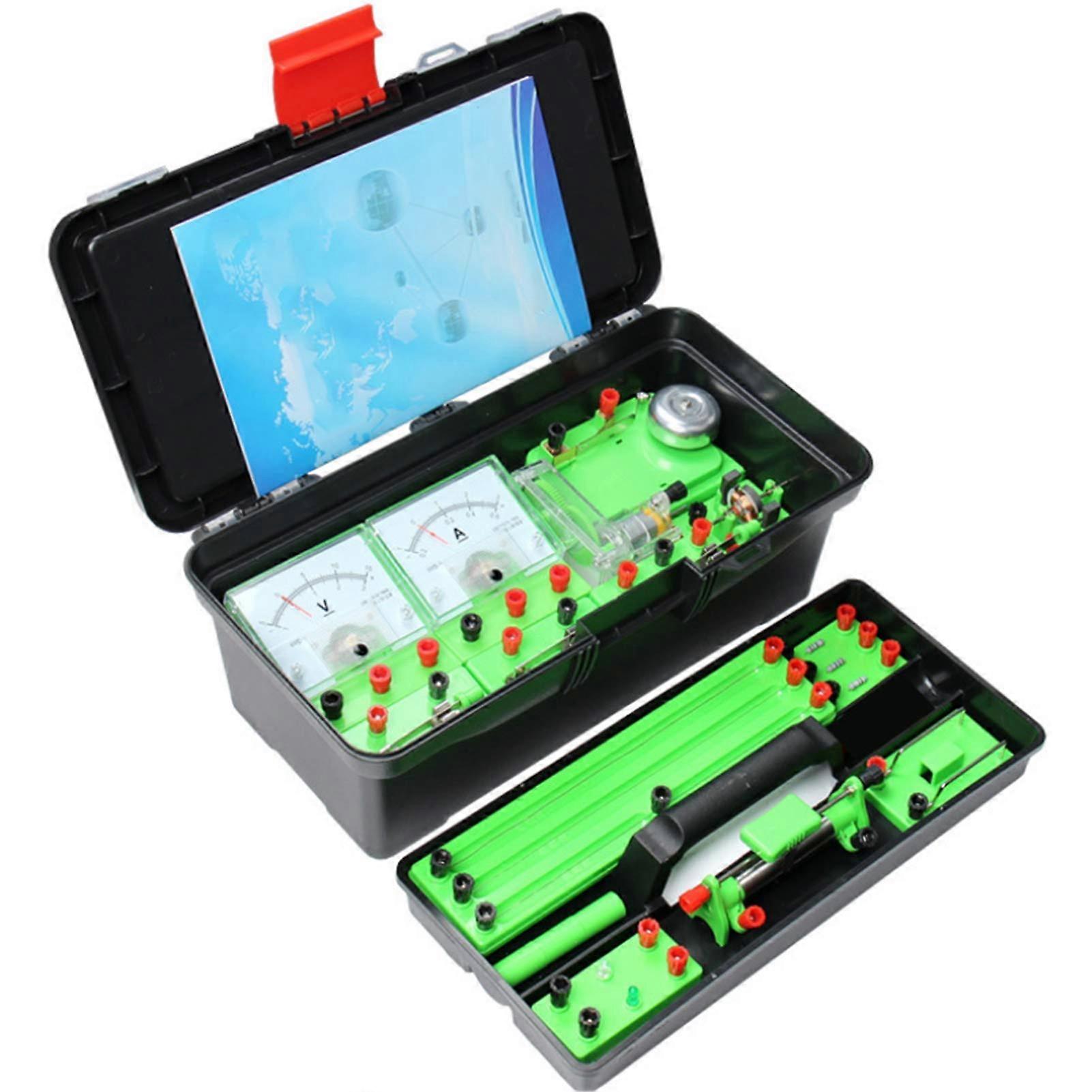 Physics Experiment Kit with 50Step Electromagnetism Learning Set and Durable Classroom Storage Case