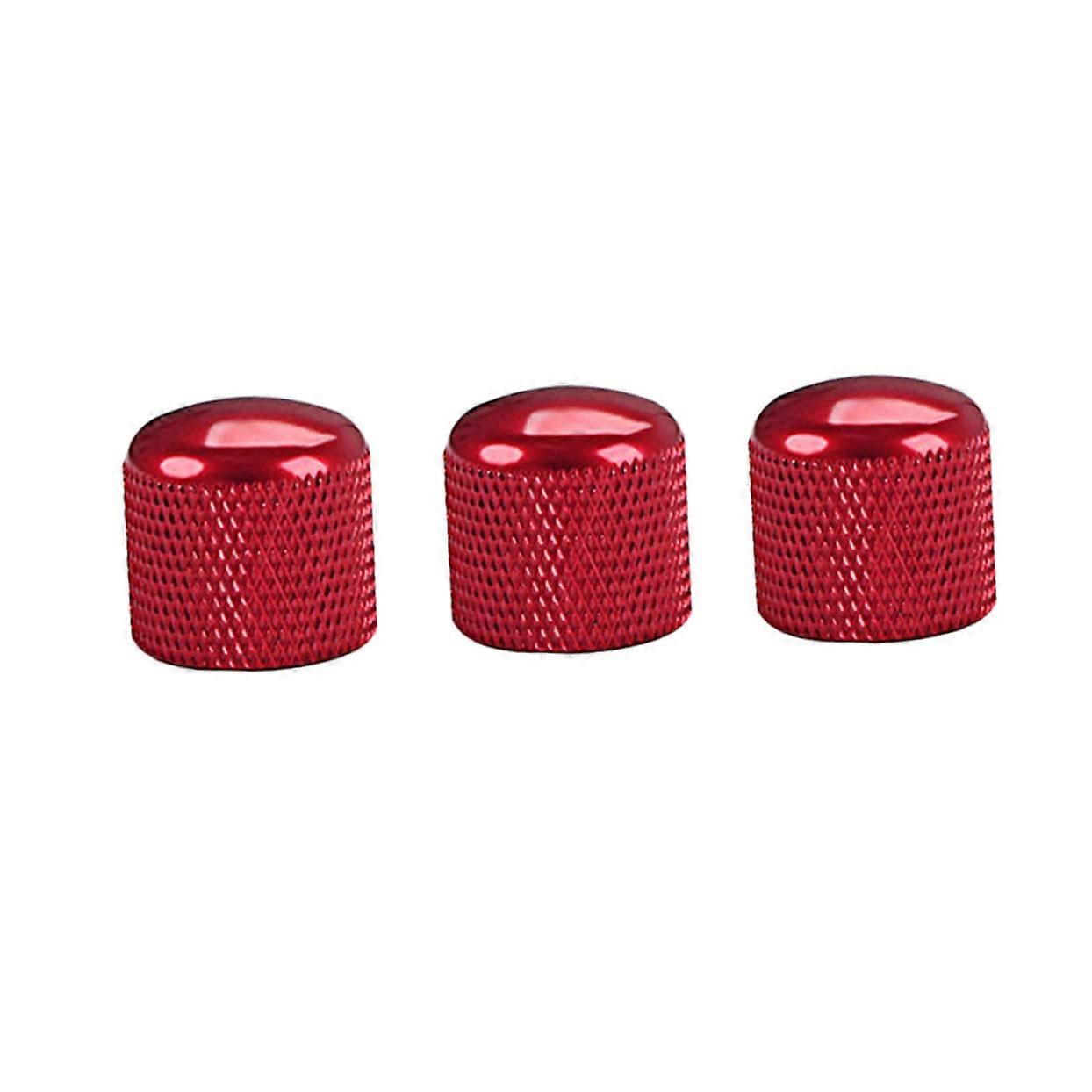 3pcs Red Concentric Guitar Pedal Knobs for Bass Effects with Precise Level Control