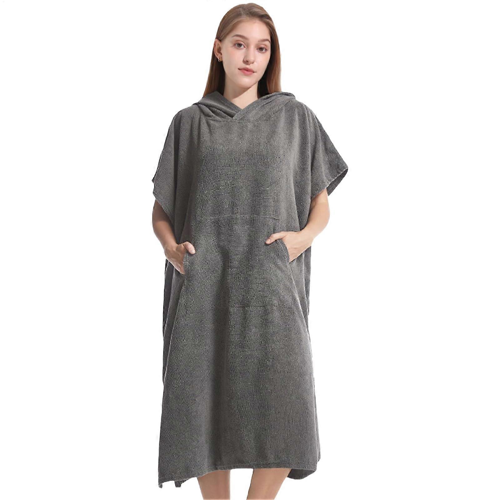 Changing Robe Quick Dry Surf Poncho with Hood Soft Microfiber for Swimming Camping Beach