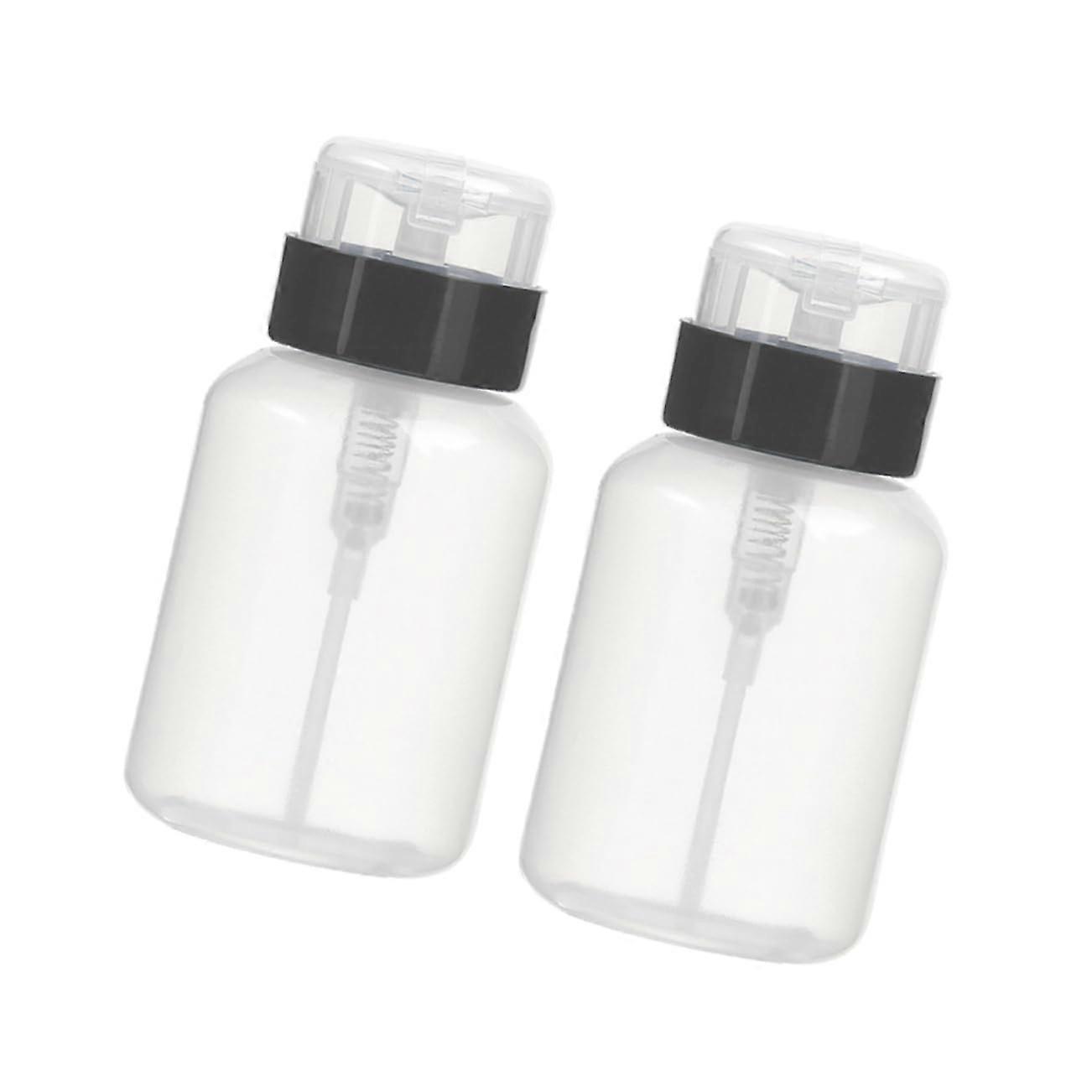 2pcs Nail Polish Remover Dispenser Bottles with Lockable Pump for Controlled Liquid Dispensing