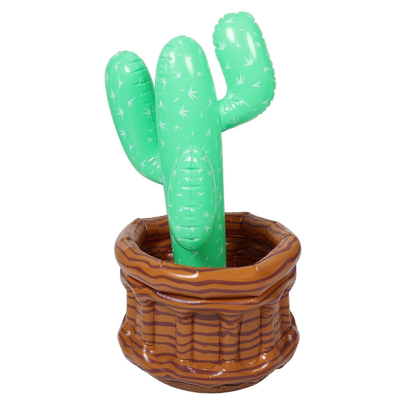 Inflatable Cooler for Parties Cactus Shape with Ice Cube Bucket