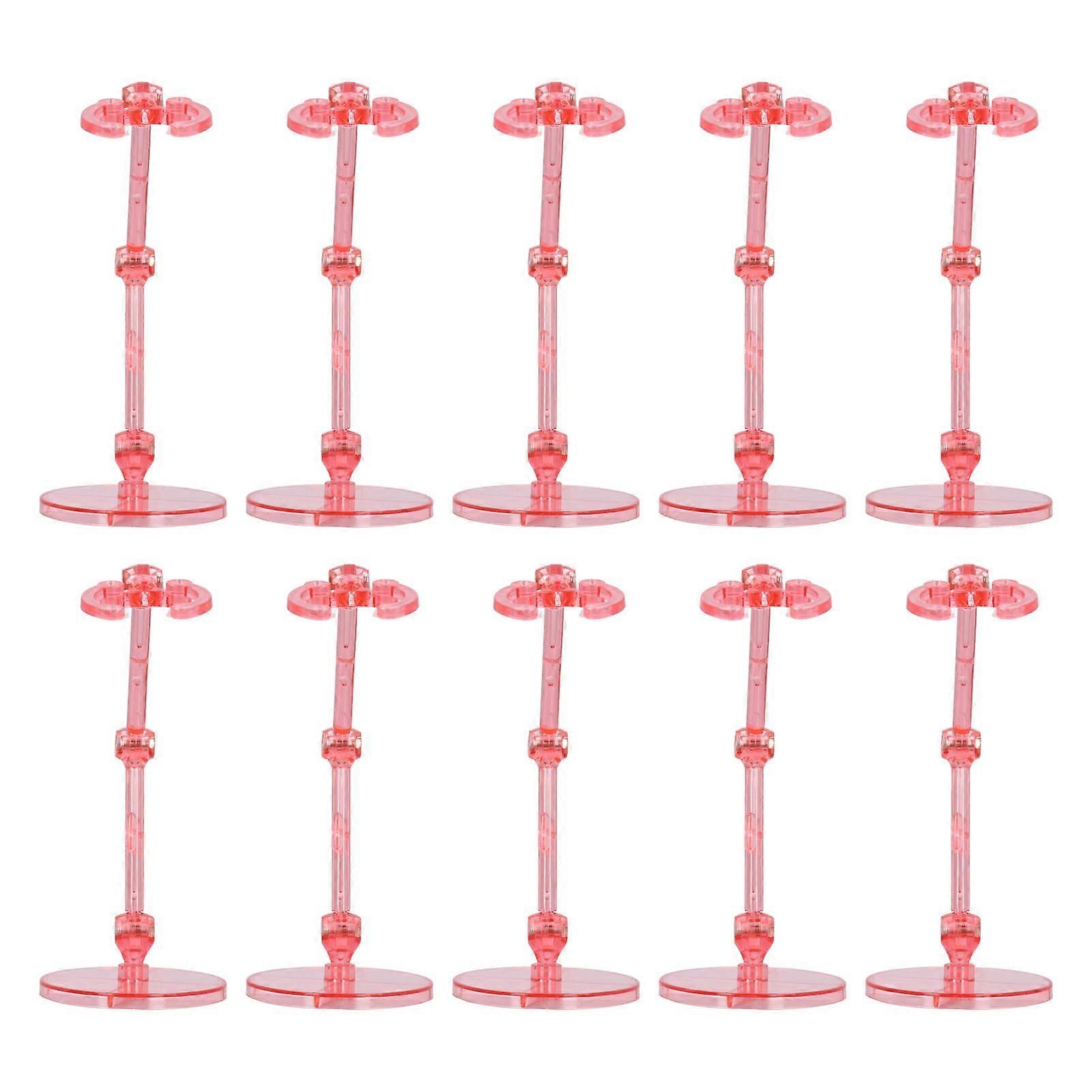 Action Figure Stand Set of 10 with Adjustable Posing Joints for 6 Inch Models, Translucent Base