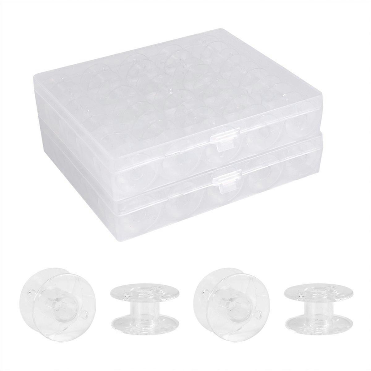50 Pcs Sewing Machine Bobbins with Case for Singer 