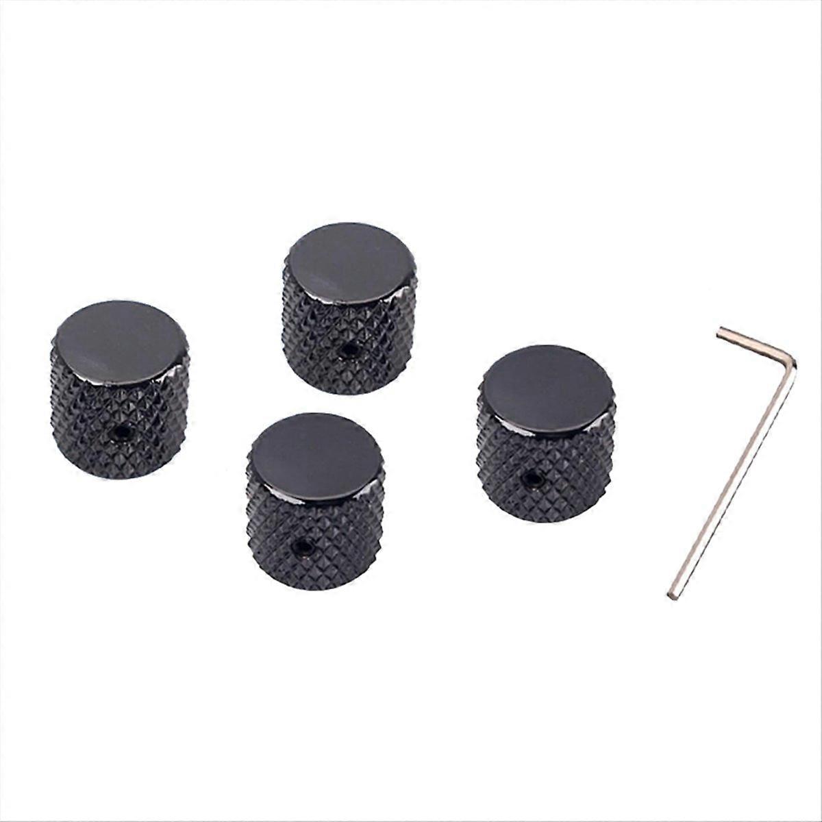 Black 4 Pack Volume Control Knob Tone Knob Flat Control Knob