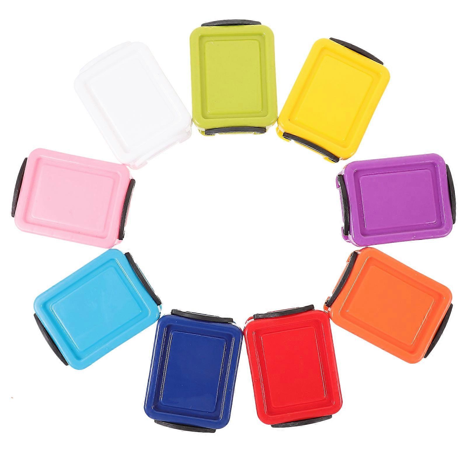 TOYMYTOY 9Pcs Transparent Small Containers with Lid Stackable Plastic Storage Boxes