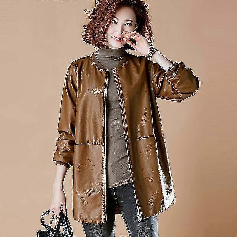 Leather Women's Leather Jacket Windbreaker Leather Jacket