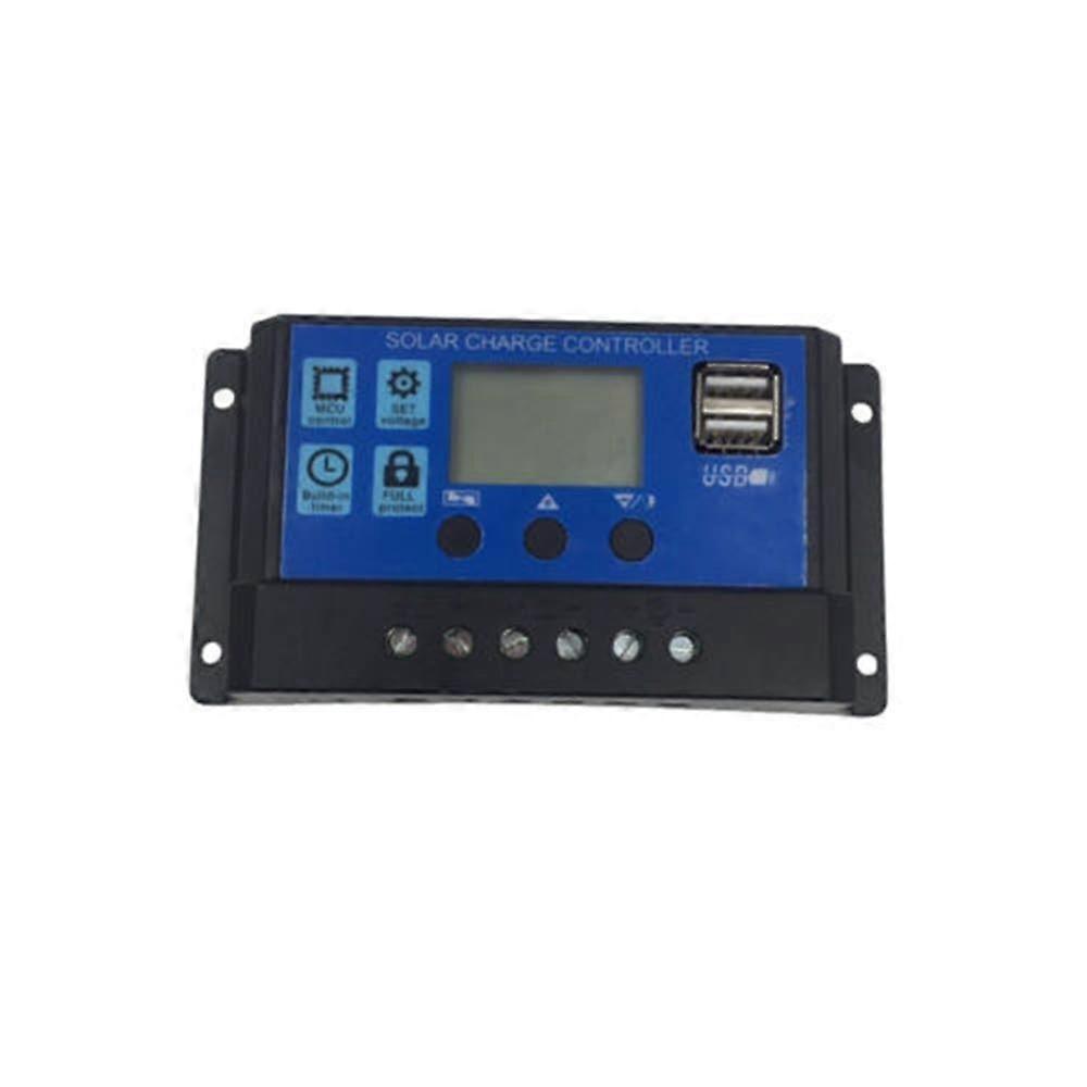 30A Dual USB Solar Charge Controller for 12V 24V Battery with Automatic Voltage Detection