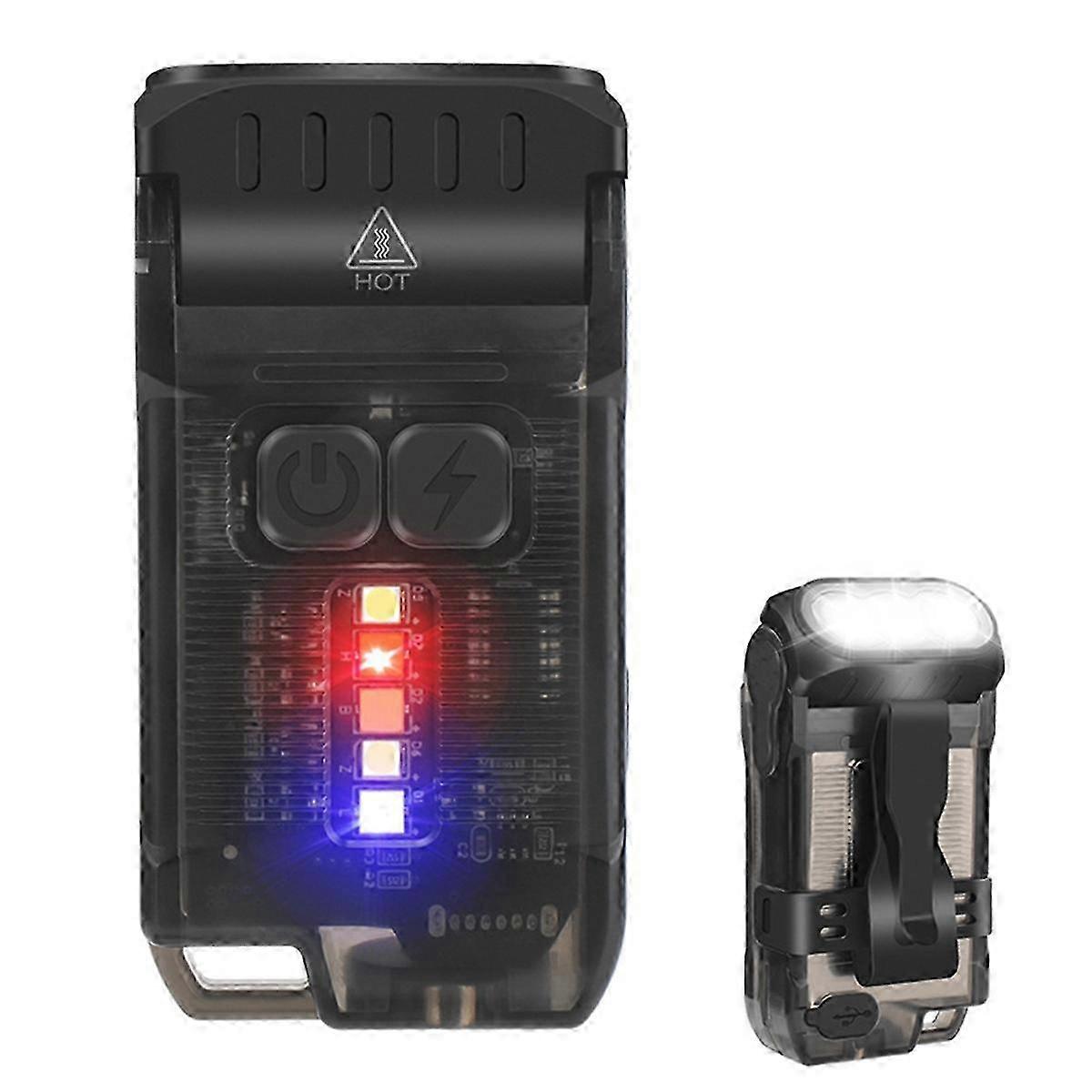 10 Modes V15 LED Pocket Flashlight Small Powerful Torch Black