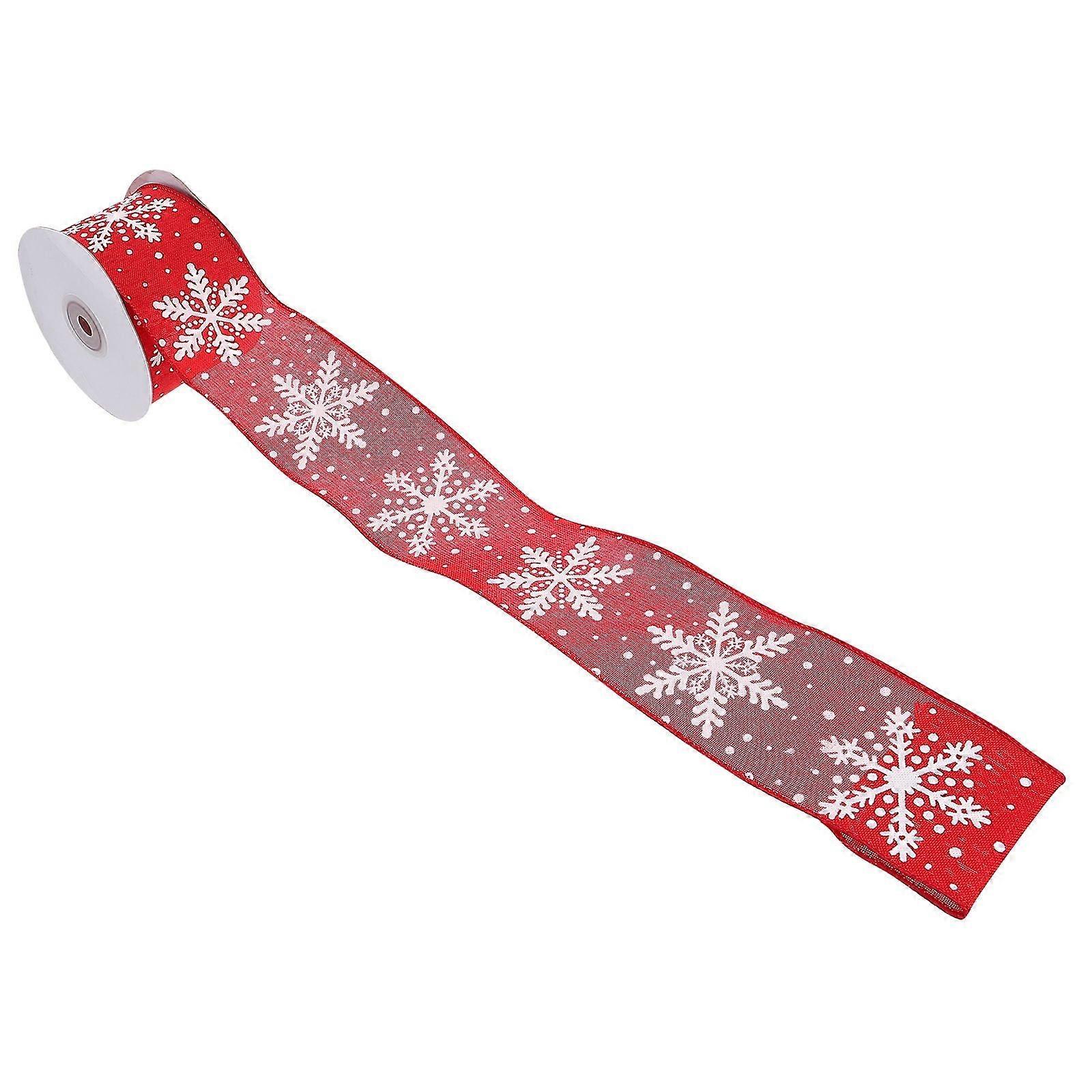 Pcs Packaging Ribbons for General Users Red and White Imitation Linen Rectangular Polyester