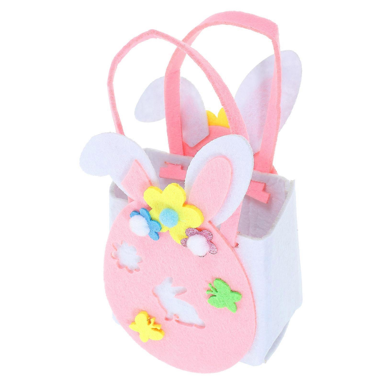 Pink Easter Candy Packing Bag Bunny Pattern for Candy Storage Use