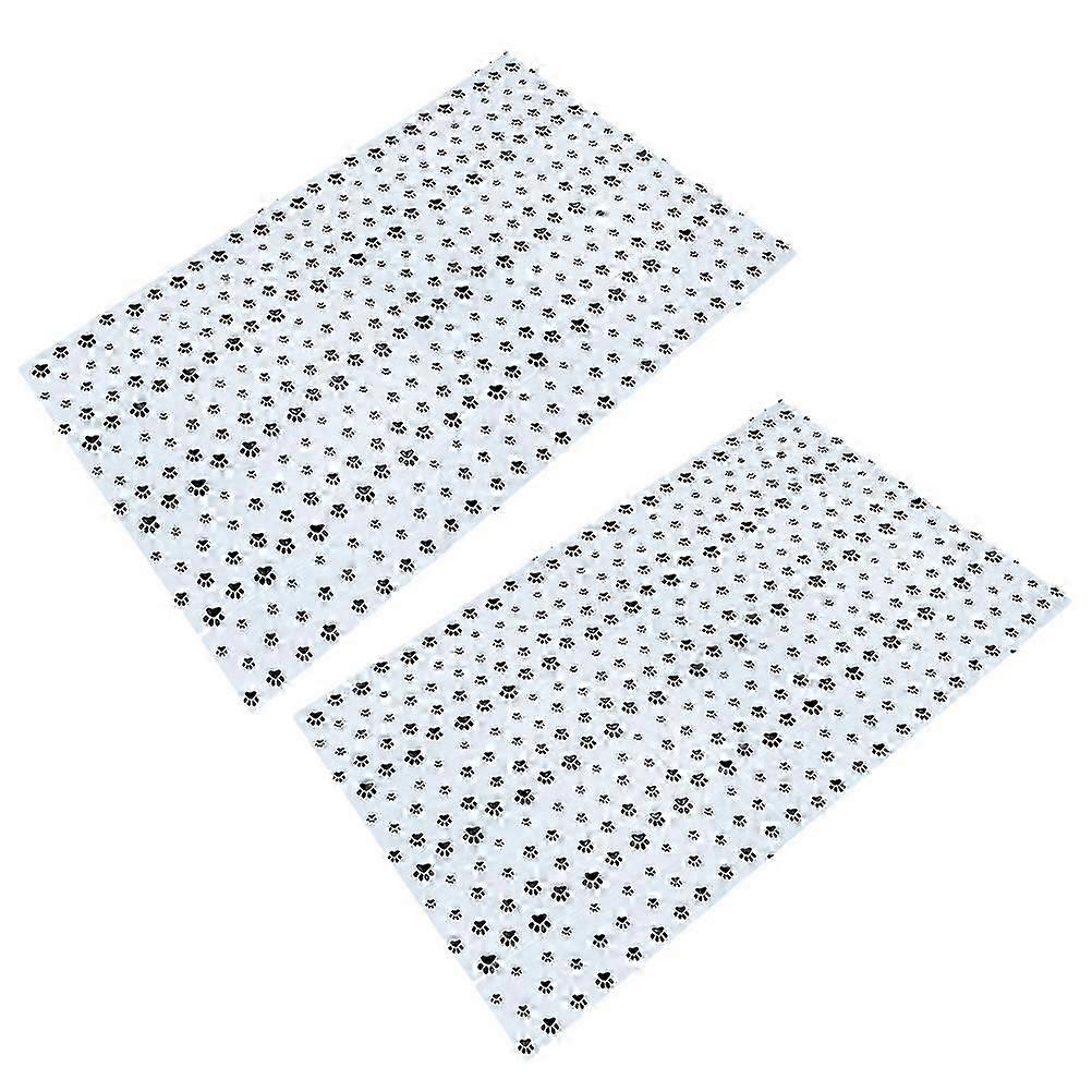 2Pcs Dog Paw Tablecloth for Rectangle Table White