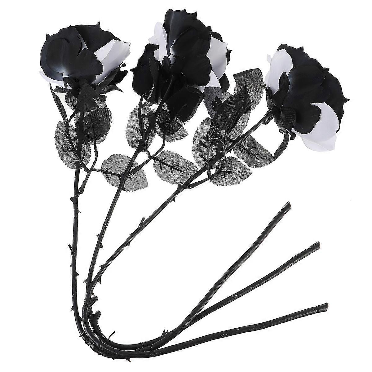 Simulation Rose Decorative Prop for Halloween Wedding 3Pcs Set