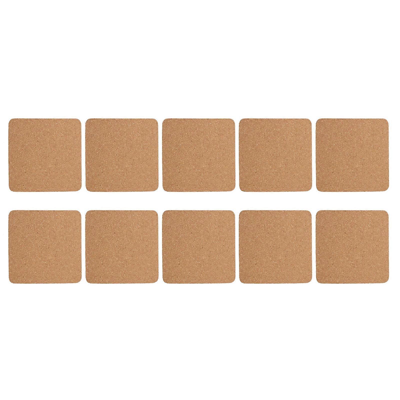 Cup Pad Square Cork Coasters for Table Use 10Pcs Assorted Color