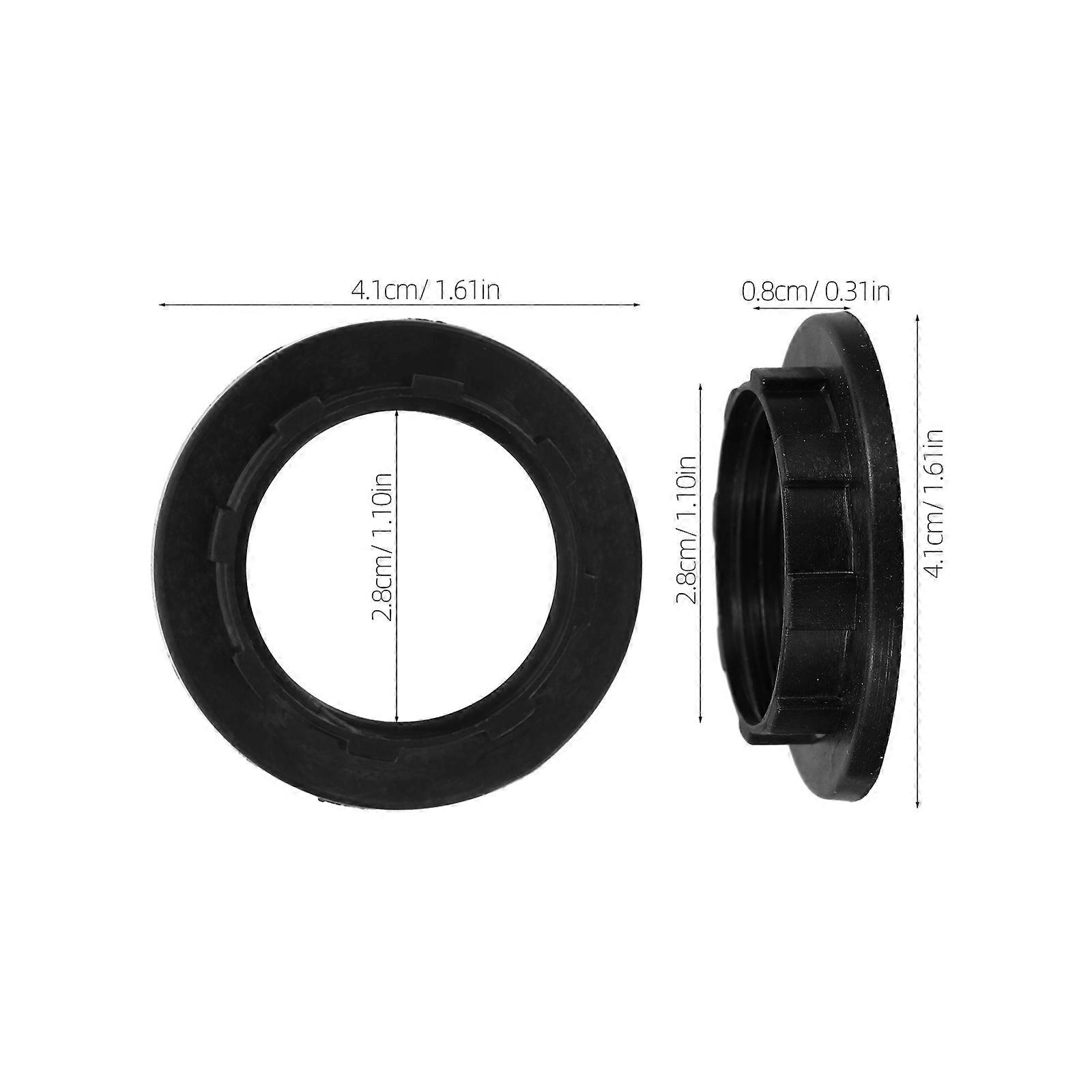 10pcs E14 Candelabra Base Socket Ring: 2.8cm/1.01" Inner Diameter Plastic Lamp Holder with Threaded Collar - High-Temperature Resistant Light Socket A