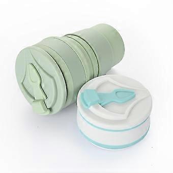 Copo de viagem dobrável de silicone de 350ml - Ecológico, copo portátil com canudo e infusor para camping e viagens.