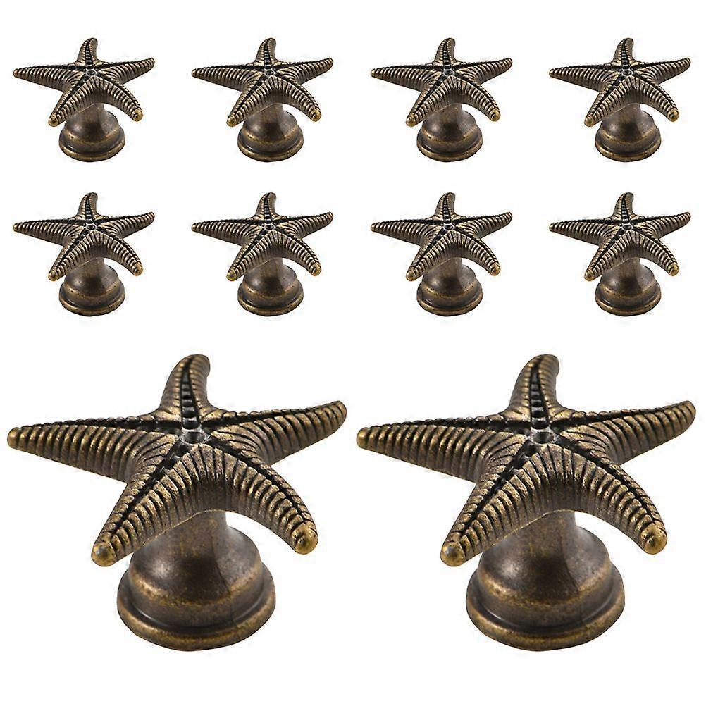 10 pcs vintage armário knobs decorativo knobs gaveta knobs cômoda knobs único buraco knobs (estrela do mar)