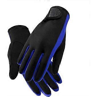 1.5mm Rubber Anti-Slip Dive Gloves Five Finger Thermal Wetsuit Gloves (blue) S