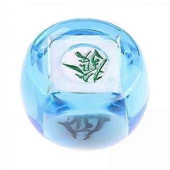 2xChinese Mahjong Dice Board Game Supplies Acrylic Multi Sided Game Dice clear Blue