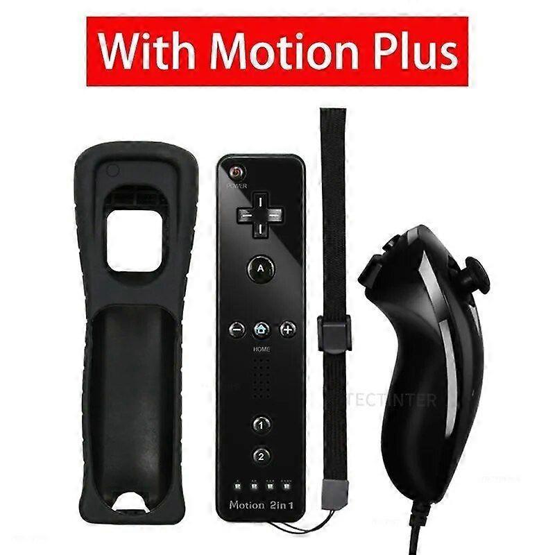 Wireless Bluetooth Gamepad Built-in Motion Plus Remote Compatible For Nintendo Wii Controller Nunchuck Set With Silicone Case