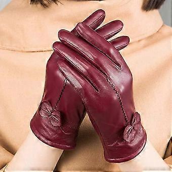 Ladies Gloves Warm Gloves Outdoor Accessories  dark red