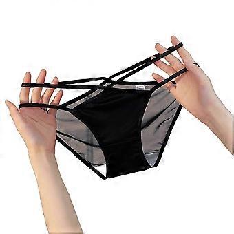 Tangas G-string para mujer, ropa interior sexy con tiras, de talle bajo y transparente.