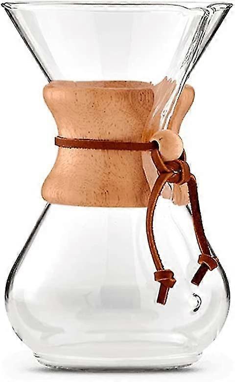 Botella de café Chemex con cuello de madera