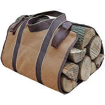 Saco de lenha, saco de madeira de lenha Tote Bag, saco de armazenamento de madeira portátil Firepalce Pequeno Saco de Volume com alças resistentes, cáqui