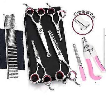 Hondentrimschaar Kit Professionele Veiligheid Dunnen Schaar Kam-colorpink1