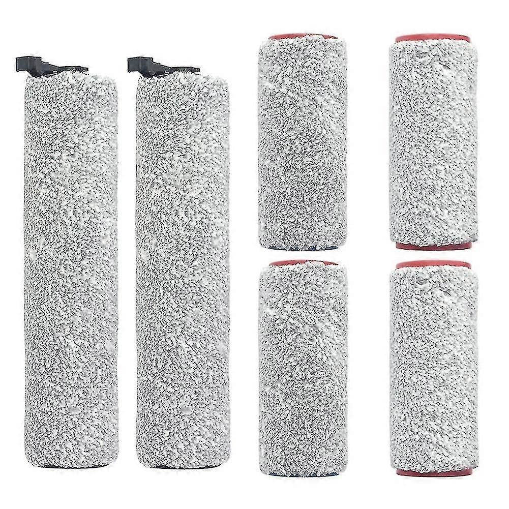 6pcs Soft Roller Brush For Roborock U10 Wireless Floor Scrubber