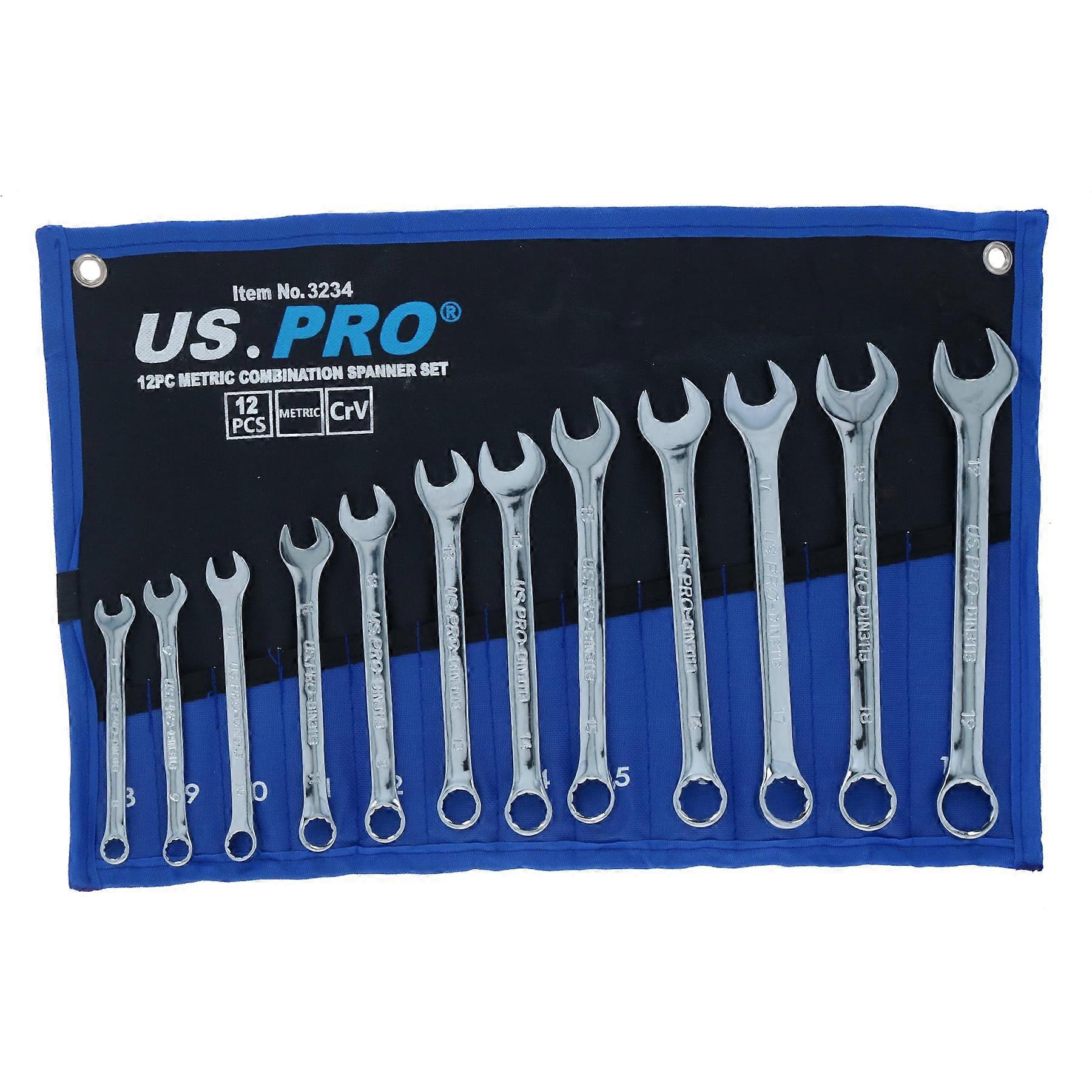 Metric Combination Spanner Set Wrench Ring Open Ended 8mm - 19mm 12pc
