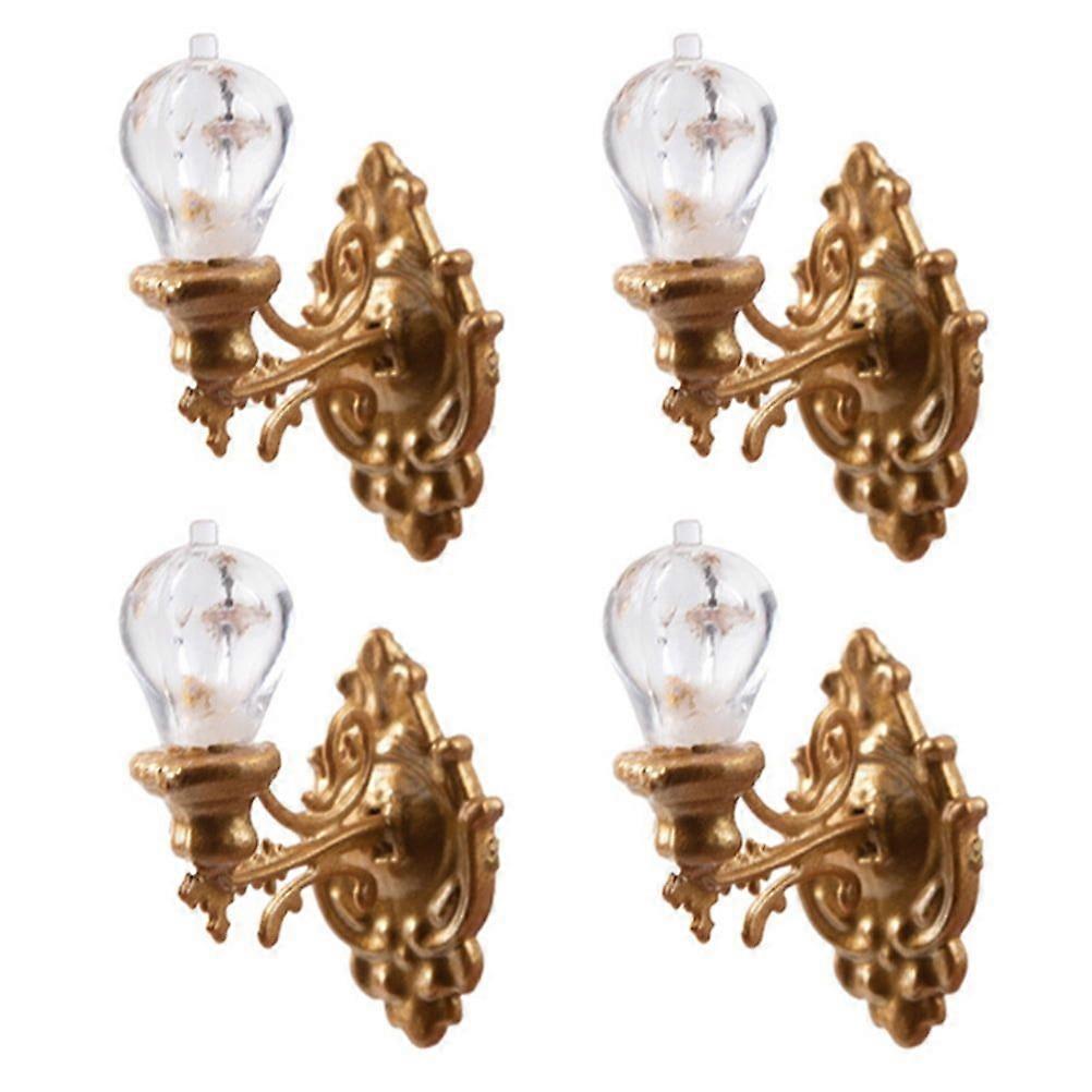 4pcs Simulated Mini Wall Lights Model Light Model Sand Table Lamp Decorations