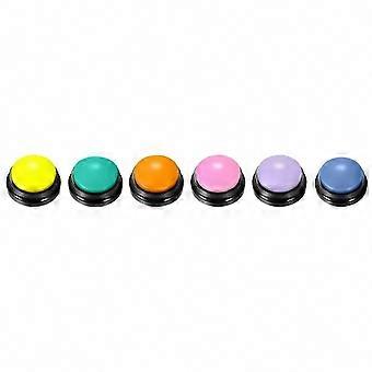 6 Pcs Dog Communication Buttons, Voice Recording Pet Training Buzzer with Record and Playback, No Battery Included