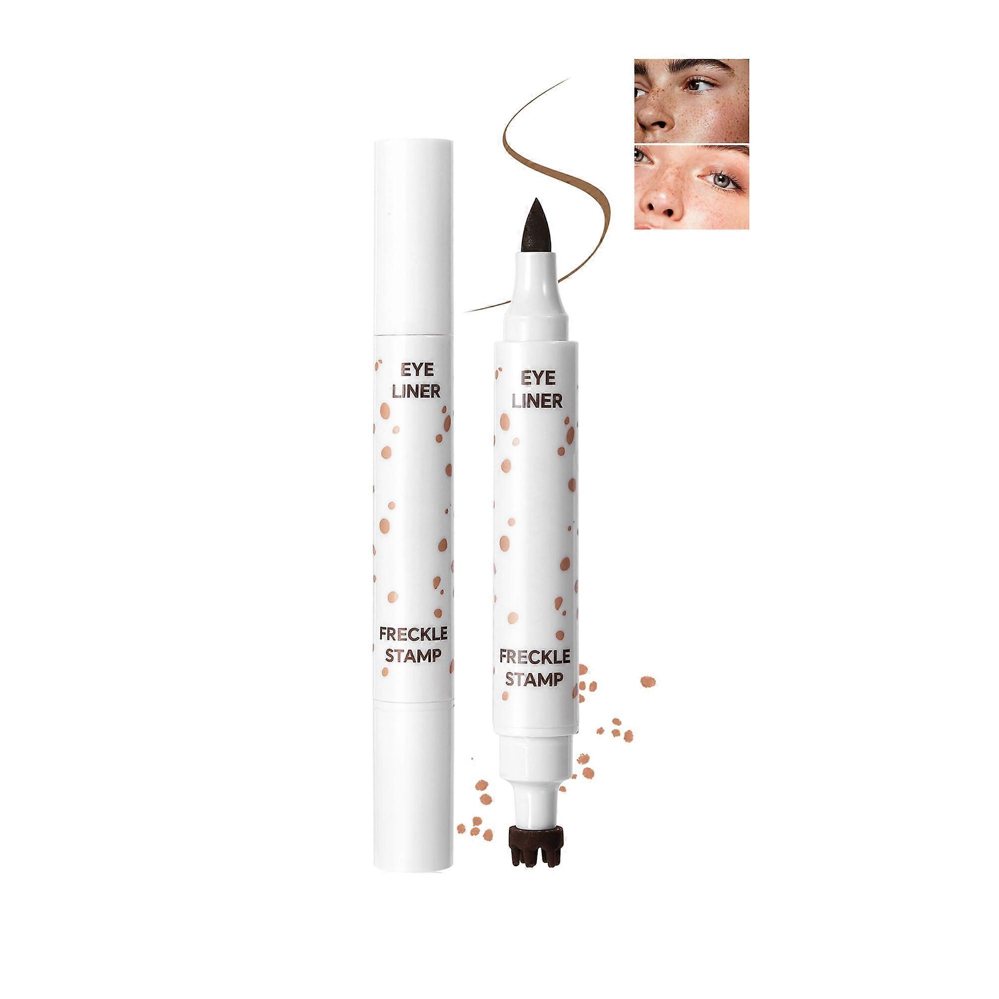 Freckle Eyeliner Pen 2 in 1 Functionality Waterproof Long Lasting Light Brown Makeup Tool