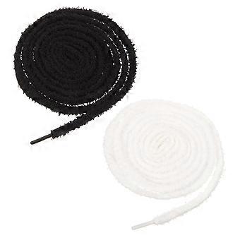 Plush Shoelaces Flat Shoelace for Tying 2Pairs Wide Soft Outdoor Casual Shoe Accessory