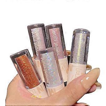 Conjunto de Sombras Líquidas com Glitter, Maquiagem para Olhos Cintilante à Prova d'Água de Longa Duração, Secagem Rápida, 5 Cores