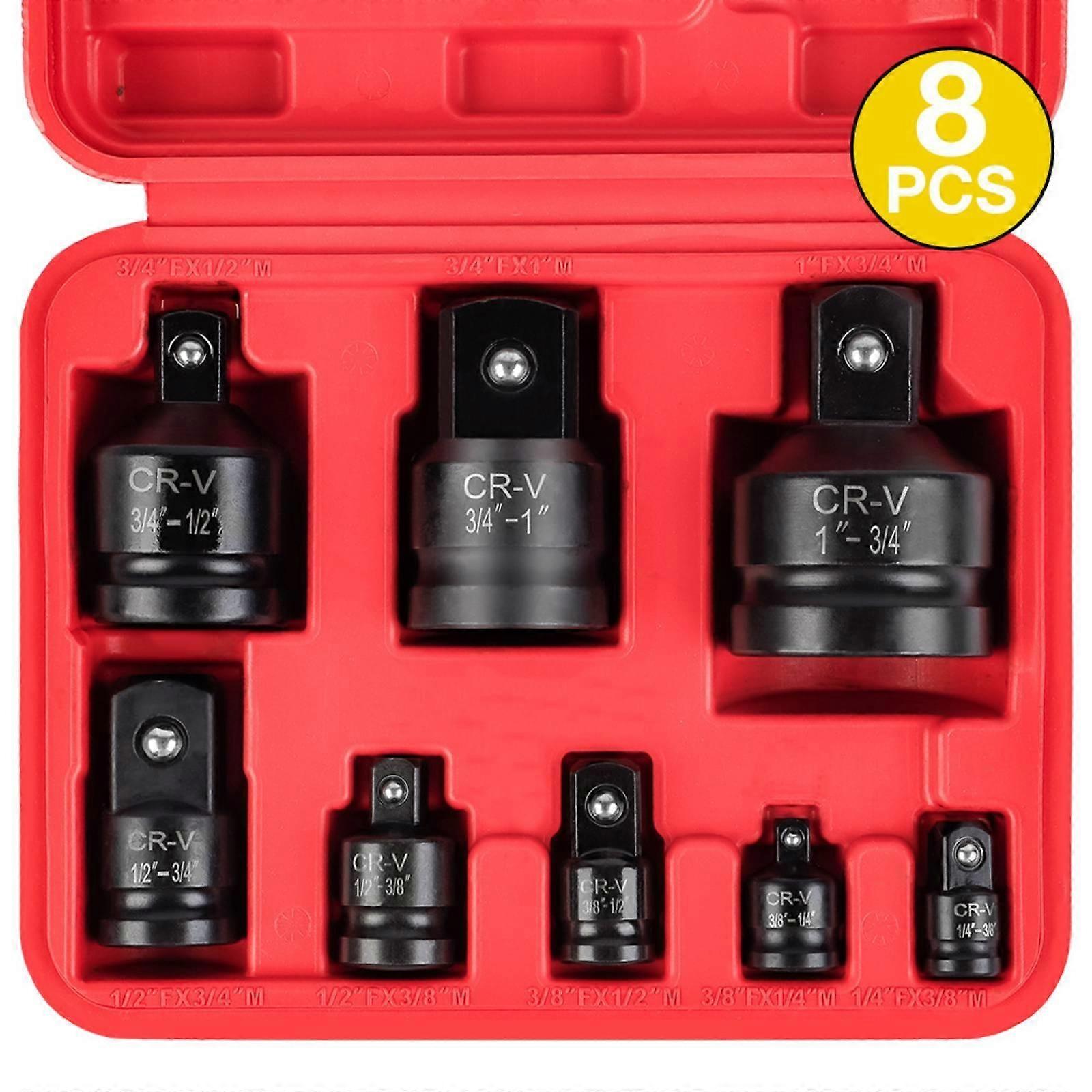 8 Pieces Socket Adapter and Reducer Set Secure-Locking Impact Socket Adapter Set