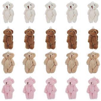 20 st mini gosedjur i bulk, små björnplyschleksaker, mjuka små björndockor för gör-det-själv-nyckelring, babyshower, födelsedag, bröllopsfest, presenter